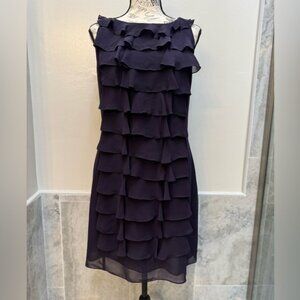 Adriana Papell Purple Ruffle Cocktail Dress Size 10